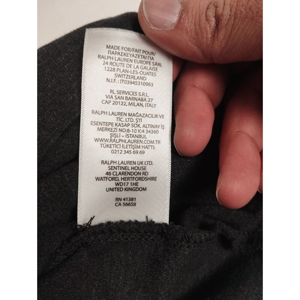Polo Ralph Lauren Men XL Long Sleeve Polo Shirt Charcoal Gray Cotton Classic Fit - Picture 5 of 6